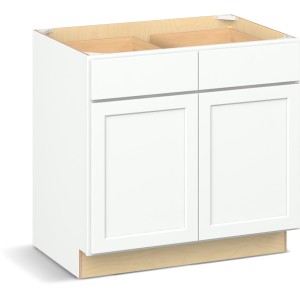 Reliabilt Parkstone II Reliabilt Parkstone II Brilliant White Base Cabinet, 36-in, 2 Doors, 2 Drawers - 649841 | Lowe's Pro Supply